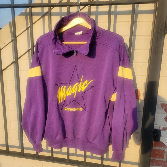 Vintage 80s converse weapon magic johnson la lakers basketball nba sweater men's - Picture 5 of 6